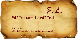 Pásztor Loránd névjegykártya