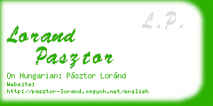 lorand pasztor business card