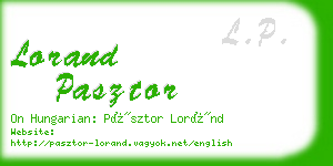 lorand pasztor business card